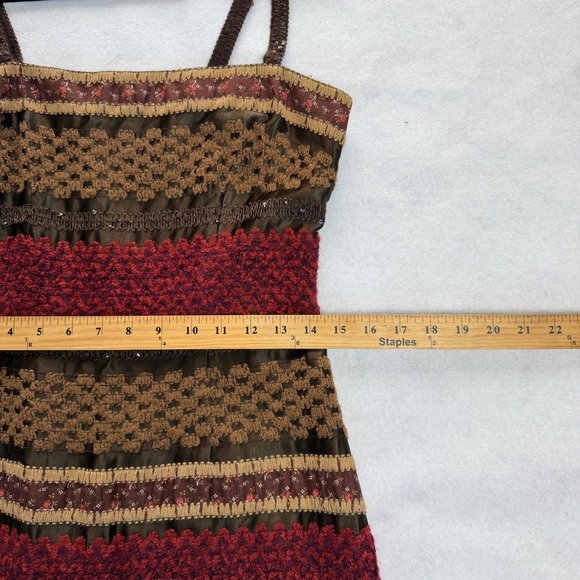 Nanette Lepore Women's Sequins Embellished Striped Dress Size 8 Vintage Y2K - Picture 6 of 9